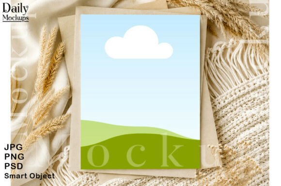 5×7 Elegant Boho Greeting Card Mockup