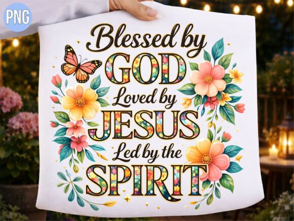 Blessed by God Jesus Spirit PNG T-shirt Design