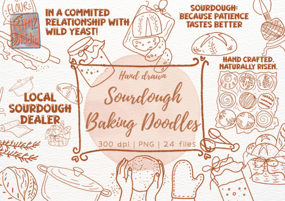 Bringing Artisan Charm to Your Projects with the Sourdough Baking Doodle Hand Drawn Set