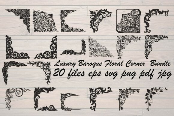 Elevate Your Designs with Luxury Baroque Floral Corner Elements