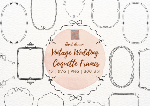 Elevate Your Designs with Vintage Wedding Coquette Frames SVG