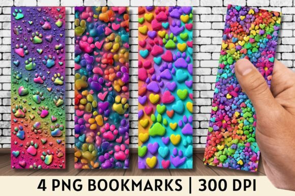 Elevating Brand Identity and Reader Engagement with the 3D Colorful Heart Paw Pattern Bookmark