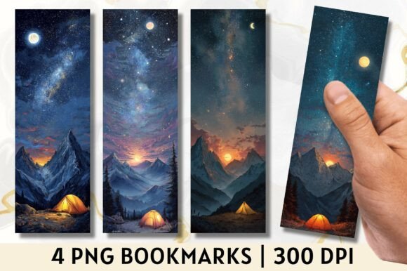 Enhance Your Reading Experience with the Milky Way Galaxy Night Mountain Bookmark