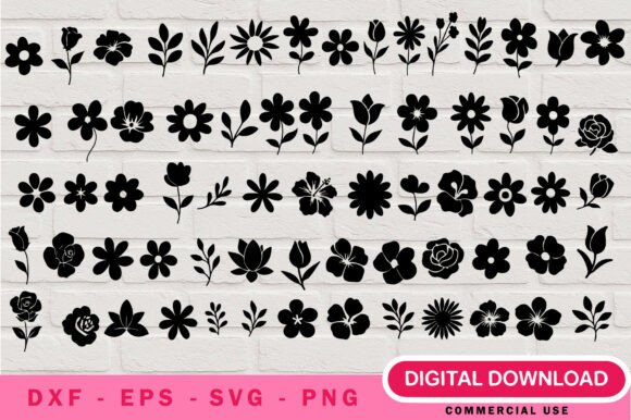 Flower Silhouette SVG Bundle: Elevating Modern Craft with Minimalist Design