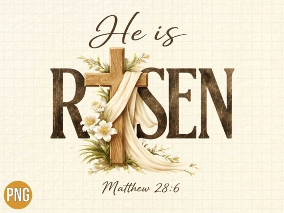 Integrating the He is Risen Matthew 28 Easter PNG into Your Creative Workflow