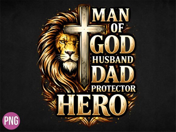 Man God Husband Dad Hero Christian Shirt Design