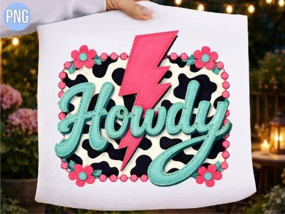 Retro Howdy Cow Print Lightning PNG Guide