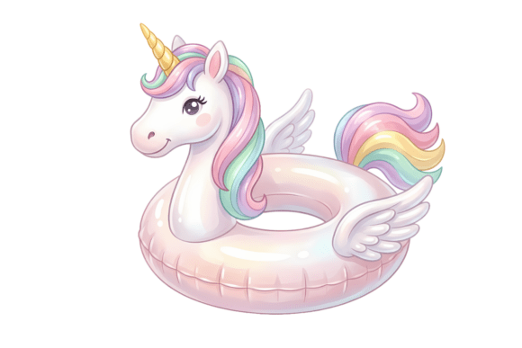 Unicorn Swim Ring Pool Party PNG Guide