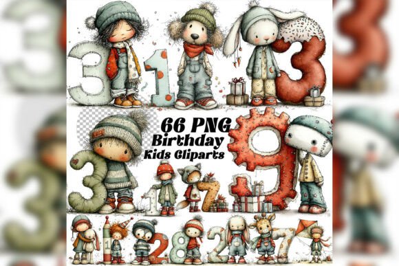 Whimsical Birthday Kid Clipart