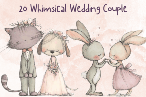 Whimsical Wedding Animal Clipart