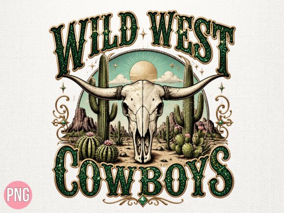 Wild West Cow Skull PNG for Designers